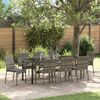 vidaXL Tuin eettafelset met kussen 9 pcs Grijs poly rattan