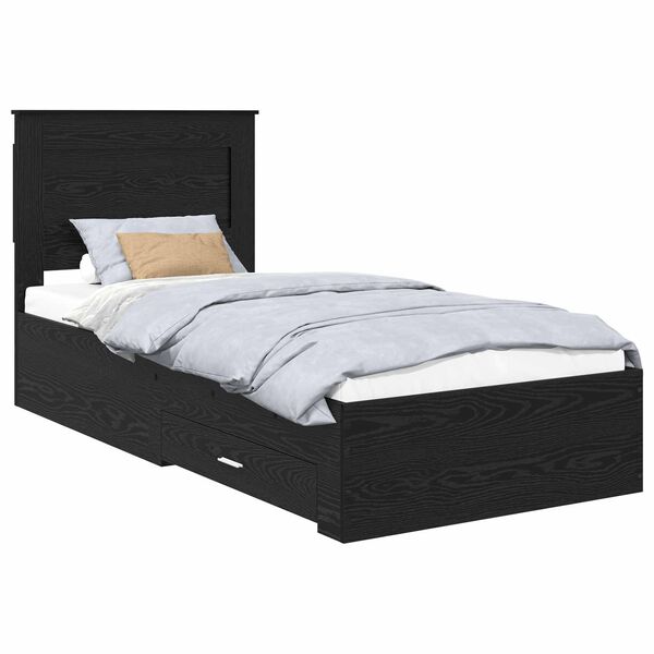 vidaXL Bedframe met lade met hoofdeinde met opslag Bewerkt hout