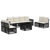 vidaXL Tuinbankenset 9 st Zwart en Cream Wit poly rattan