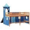 vidaXL Kinderhoogslaper met toren 80x200 cm massief grenenhout blauw