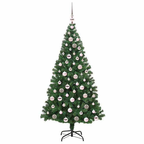 vidaXL Kunstkerstboom Groen 180 cm PVC en Staal en Kunststof