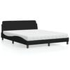 vidaXL Bed met matras "Dover" stof zwart 160x200 cm