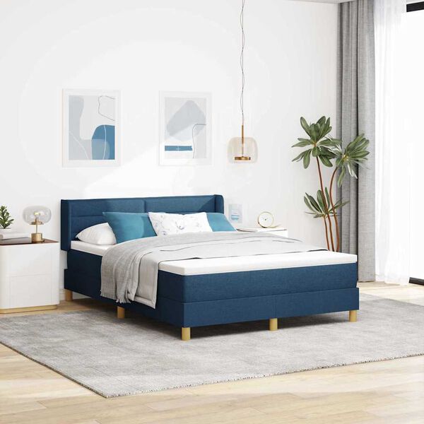 vidaXL Boxspringbed met matras Blauw 200 x 160 cm Polyester