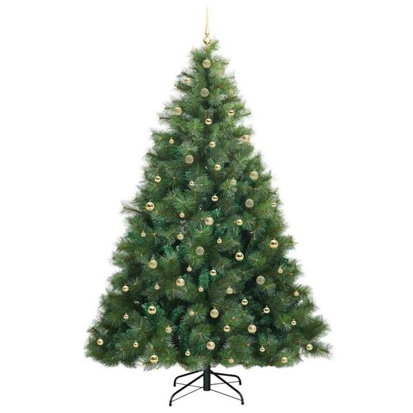 vidaXL Kunstkerstboom met 300 LED met standaard Groen 240 cm PE en PVC