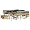 vidaXL 13-delige Tuinset met kussens poly rattan gemengd beige