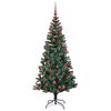 vidaXL Kunstmatig Voorverlicht Kerstboom Groen 180 cm PVC en Metaal