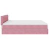 vidaXL Ottoman bed met matrassen en LED's 200x200cm fluweel roze