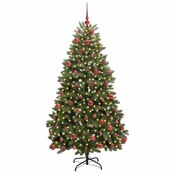vidaXL Kunstkerstboom met 300 LED Groen 180 cm PVC en Metaal