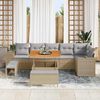 vidaXL Tuin Sofa Set met kussen 9 pcs Beige en Licht Grijs poly rattan