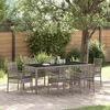 vidaXL Tuin eettafelset 7 pcs Grijs poly rattan