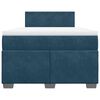 vidaXL Boxspring met matras fluweel donkerblauw 120x190 cm
