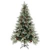 vidaXL Kerstboom met dennenappels 120 cm PVC en PE groen en wit