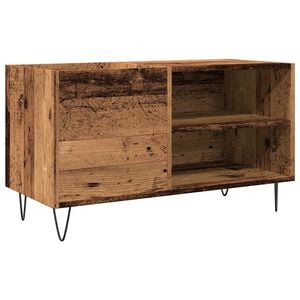 vidaXL Platenkast 84,5x38x48 cm bewerkt hout oud houtkleurig