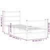 vidaXL Bedframe met hoofd- en voeteneinde&nbsp;metaal wit 80x200 cm