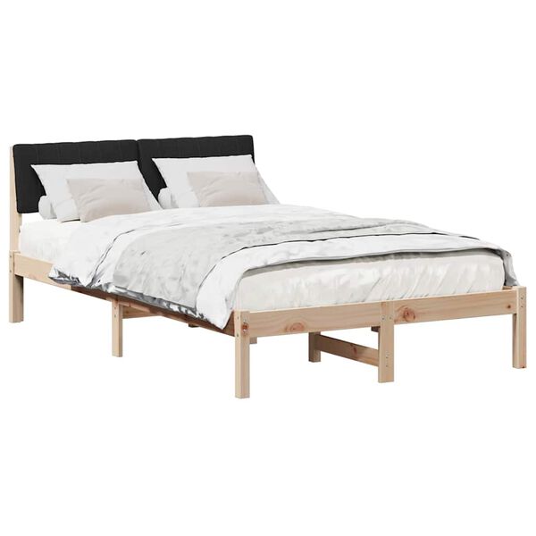 vidaXL Bedframe Bruin en zwart 120 x 190 cm Massief grenenhout