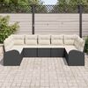 vidaXL Tuinbankenset met kussen 9 pcs Zwart en Wit poly rattan