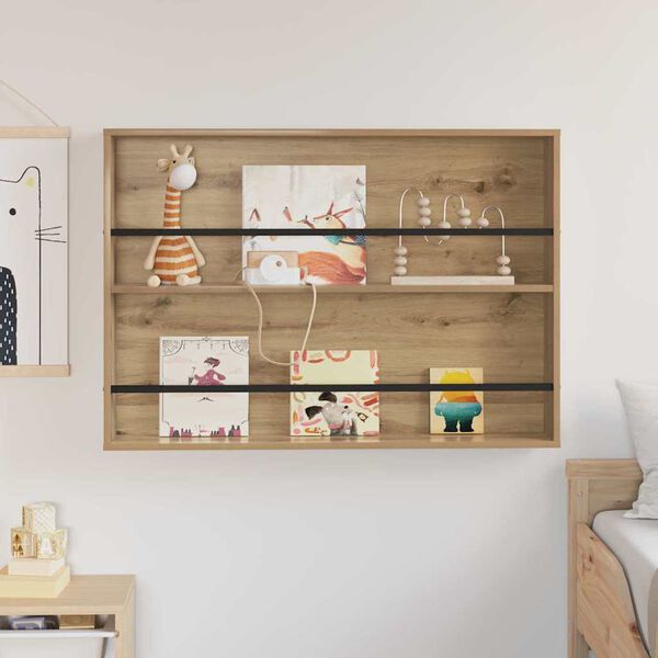 vidaXL Tijdschrift Rek Artisan Eiken 100 x 12 x 70 cm Bewerkt hout