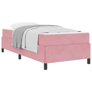 vidaXL Bedframe met matras Roze 80 x 200 cm Stof