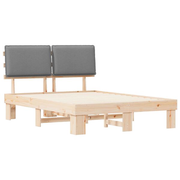 vidaXL Bedframe met Gevoerd Hoofdgedeelte Lichtgrijs 150 x 200 cm