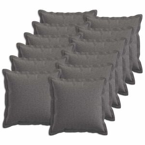 vidaXL Kussensloop 12 st HOUTEN Lichtgrijs 40 x 40 cm Faux Linnen