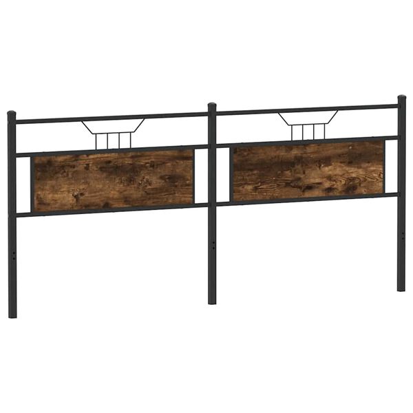 vidaXL Hoofdeinde 193 cm spaanplaat gerookt eikenkleurig en staal