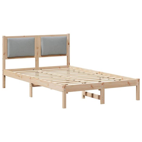 vidaXL Bedframe Lichtgrijs 120 x 190 cm Massief grenenhout