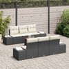 vidaXL Tuinbankenset met kussen 7 pcs Zwart poly rattan