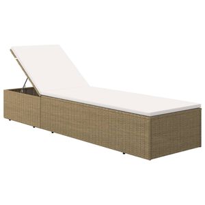 vidaXL Ligbed poly rattan bruin en cr&egrave;mewit
