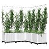 vidaXL Plantenbak met latwerk 120x120x136 cm polypropeen wit