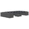 vidaXL 11-delige Loungeset met kussens poly rattan grijs