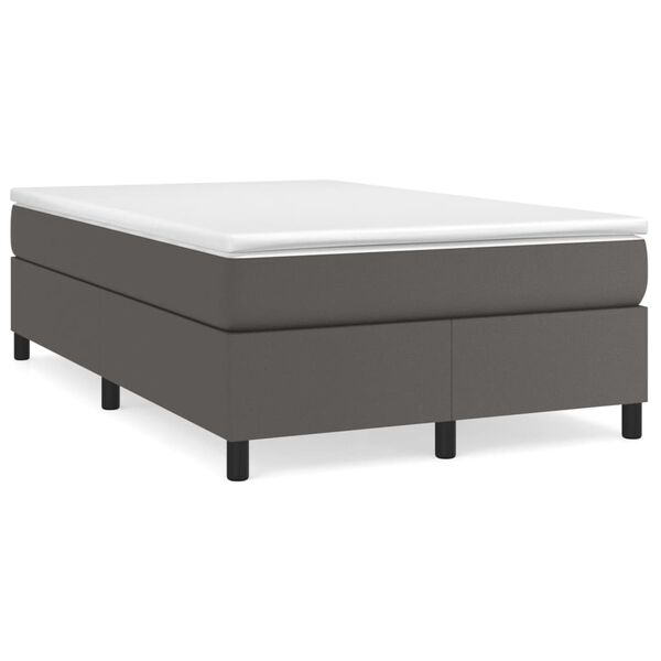 vidaXL Boxspring bed kunstleer grijs 120x200 cm