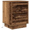 vidaXL Nachtkastjes met led-verlichting 2 st 38x34x50 cm oud hout