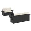 vidaXL 6-delige Loungeset met kussens poly rattan zwart
