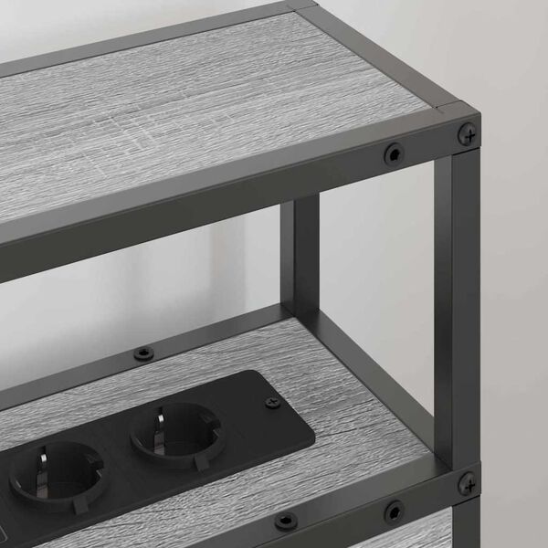 vidaXL Opberghoofdbord met plank Grijs sonoma 100 cm Bewerkt hout