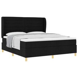 vidaXL Boxspringbed met Matras Donkergrijs 90x190 cm Zwart Stof
