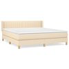 vidaXL Boxspring met matras stof cr&egrave;mekleurig 180x200 cm