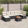 vidaXL Tuinbankenset met kussen met opslag 8 pcs Zwart poly rattan