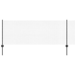 vidaXL gelast draadhek met palen 10 x 0,8 m PVC-Coated Staal Grijs