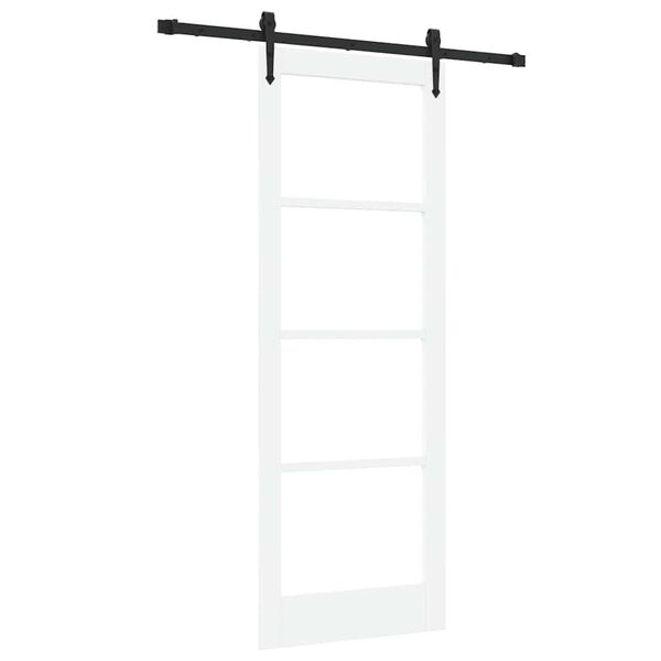 vidaXL Schuifdeur ORKDAL Wit 78 x 211 cm Massief grenenhout en glas