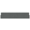 vidaXL Bedframe met matras met matras 2 pcs Dim Grijs Stof