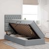 vidaXL Opbergbed met LED met matras Lichtgrijs 90 x 200 cm Polyester