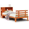 vidaXL Bed met boekenkast zonder matras grenenhout wasbruin 100x200 cm