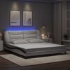 vidaXL Bedframe met LED zonder matras "Hvar" wit en zwart 180x200 cm