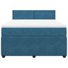 vidaXL Boxspring met matras fluweel blauw 140x190 cm