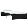 vidaXL Bedframe massief hout zwart 75x190 cm