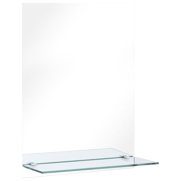 vidaXL Wandspiegel met schap 30x50 cm gehard glas