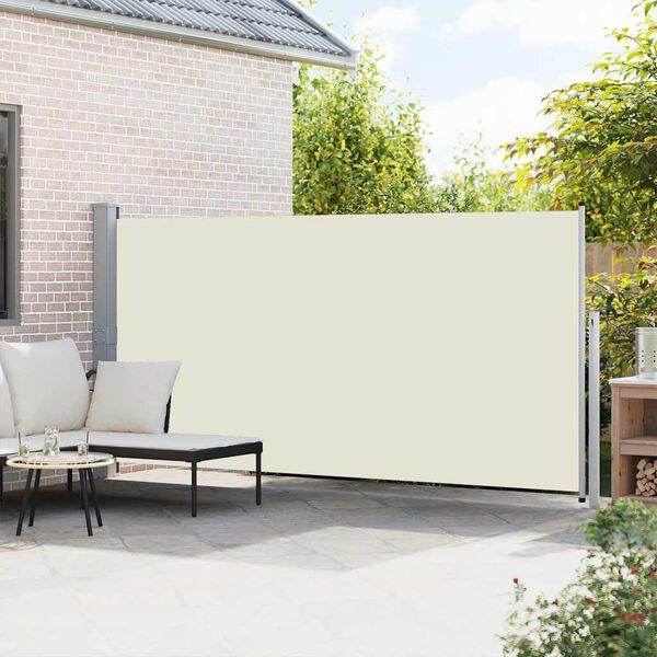 vidaXL Windscherm uittrekbaar 160x500 cm cr&egrave;me