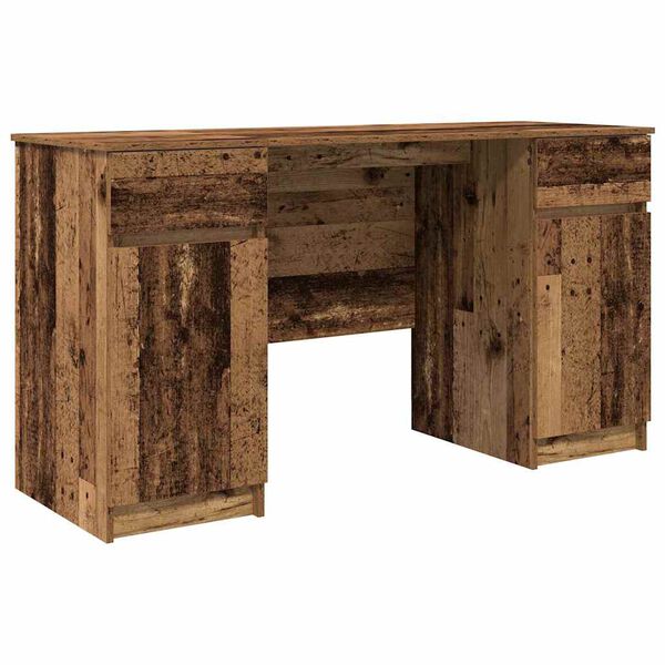 vidaXL Bureau met lade Oud hout 140 x 49 x 76 cm Bewerkt hout