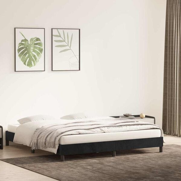 vidaXL Bedframe zonder matras 180x220 cm fluweel zwart
