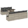 vidaXL Tuin Sofa Set met opslag 8 pcs Lichtgrijs poly rattan